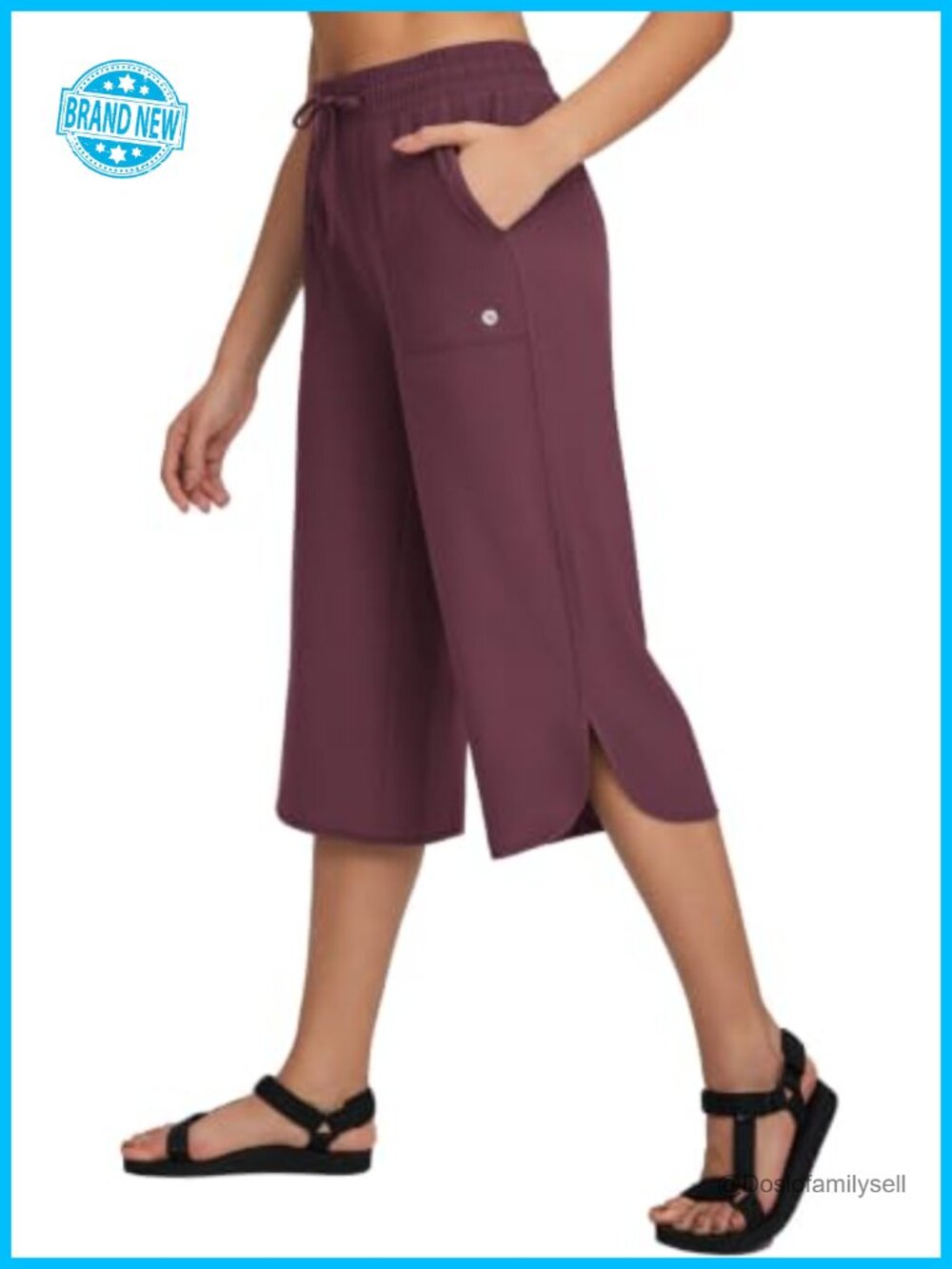 baleaf Women's Hiking Capri Pants UPF 50+ Quick Dry Wide Leg Travel